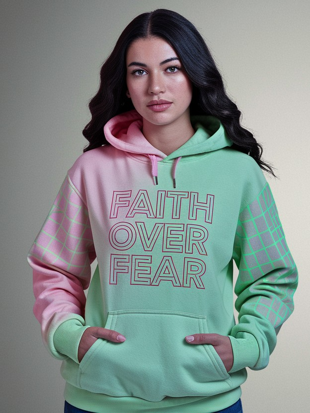 Faith over Fear Everlasting Vaporwave Hoodie