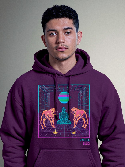 Daniel in the Lion's Den Vaporwave Hoodie