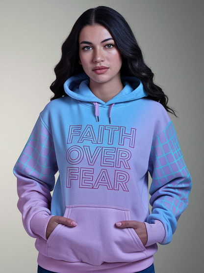 Faith over Fear Everlasting Vaporwave Hoodie