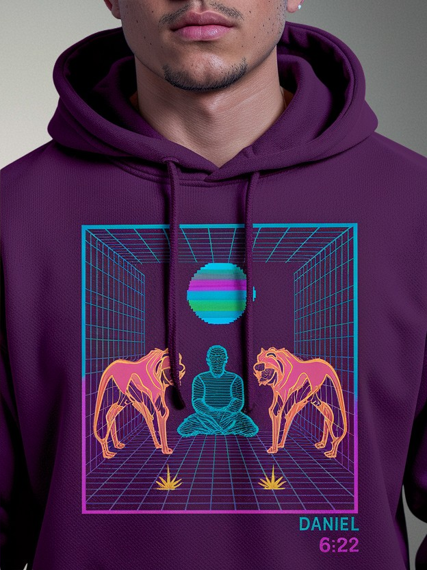 Daniel in the Lion's Den Vaporwave Hoodie